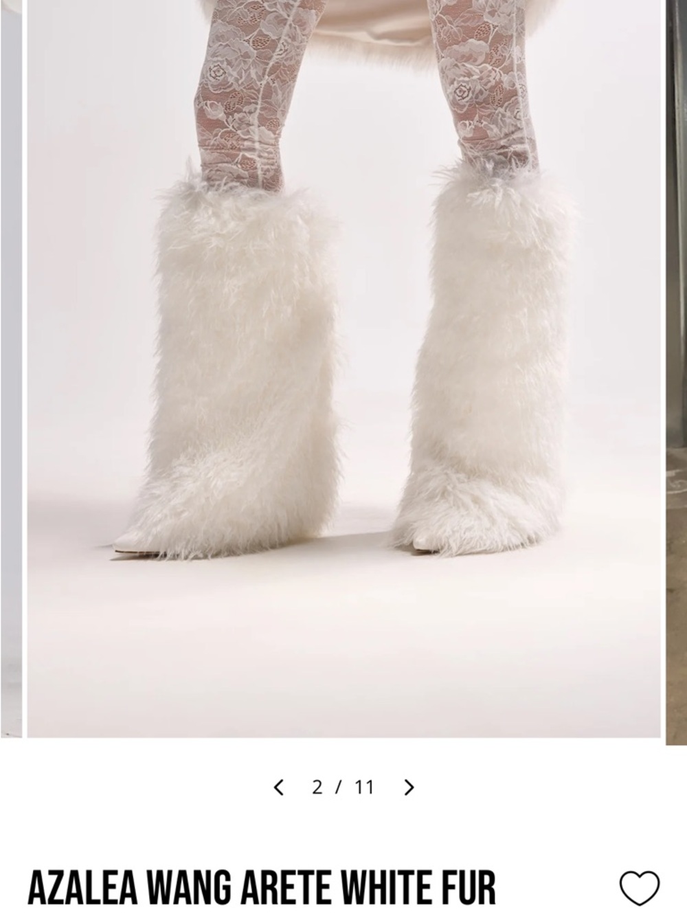 AZALEA WANG Arete White Fur Heeled Boots